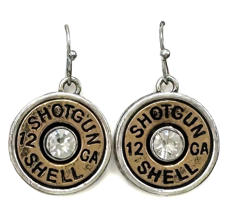 Shotgun Shell Rhinestone Earrings