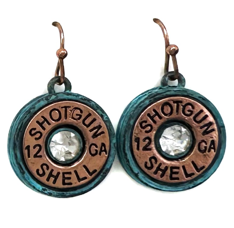 Shotgun Shell Rhinestone Earrings